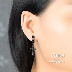 گوشواره بدون سوراخ گوش مدل صلیب پسرانه و دخترانه
