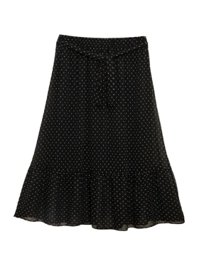 دامن زنانه کمر کش کمربند دار حریر چین‌دار 20100