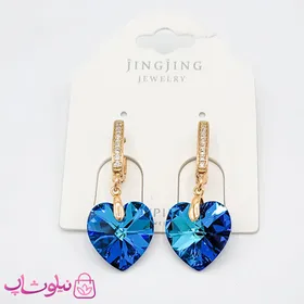 گوشواره دخترانه ژوپینگ سواروسکی با قلب آبی