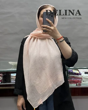 شال پلیسه مربعی نخی