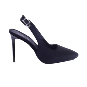 کفش پاشنه‌بلند زنانه مخملی کرم کد 1869