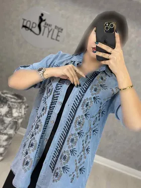 شومیز جین گل دوزی شده : 8699