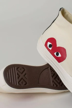 کانورس پلی کرم Converse Play CDG Black Cream