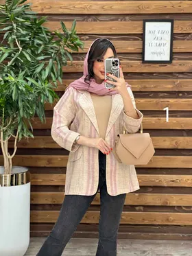 مانتو کتی راه راه جلو باز