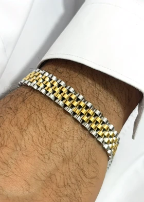 دستبند رولکس استیل پهن کد624