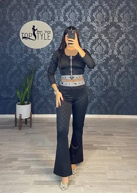 ست نیم‌تنه و شلوار کد : 7719