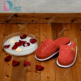دمپایی حوله ای طرح کرالیچ رنگ آجری