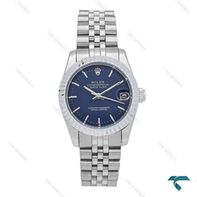 ساعت رولکس زنانه استیل صفحه سرمه ای خطی مدیوم Rolex-6541-L