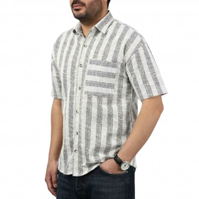 پیراهن آستین کوتاه بوکله مردانه مدل 61119132