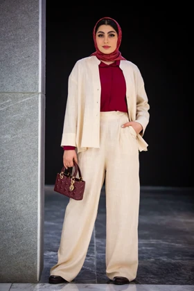 مانتو شلوار لینن 3 دکمه زارا