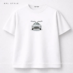 تیشرت باکسی 100٪ پنبه با چاپ مینیمال (Mercedes) | کد 1318