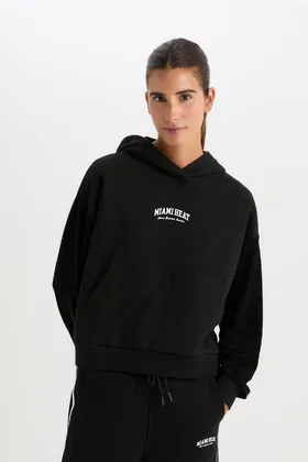 سویشرت پارچه ای ضخیم با کلاه گرم Nba Miami Fit D2359ax24au D2359AX24AU
