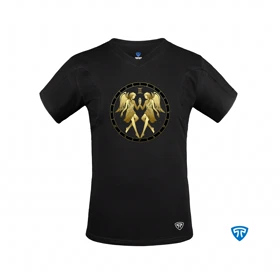 تیشرت نانو آنتی باکتریال ضدتعریق مردانه یقه هفت بسته مشکی نماد متولدین خرداد ماه