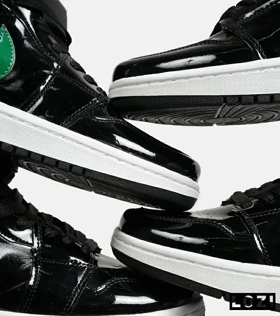 کفش کتانی ساق‌دار مردانه و زنانه مشکی سبز NIKE jordan 1