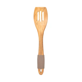 کفگیر تخت شیاردار چوبی یونیک دسته سیلیکونی مدل 1110