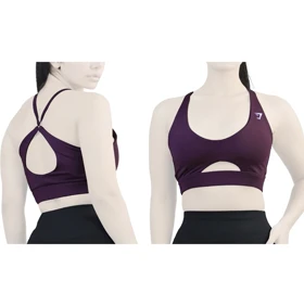 نیم‌تنه ورزشی زنانه جیم شارک مدل PB-4H0248 بادمجانی