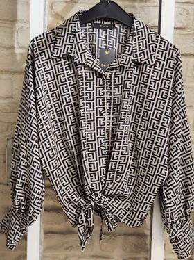 شومیز جلو دکمه پایین گره