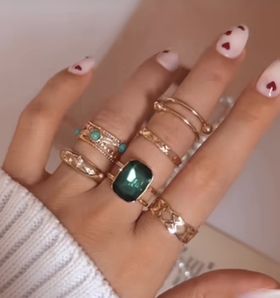انگشتر پکی نگین جواهری ring pack