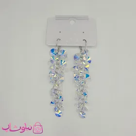 گوشواره آویز زنانه نقره با سنگ اوپال