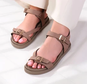 صندل رنانه 2سگک انگشتی پشت دار