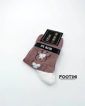 جوراب نیم ساق زنانه طرح گل p37