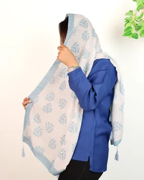 شال زنانه منگوله‌دار چاپی 0615