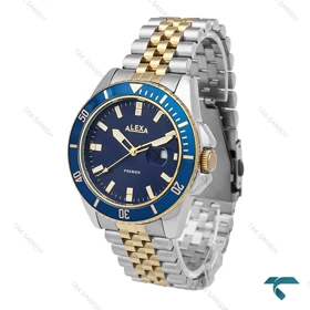 الکسا Premier A0058 مردانه دورنگ طلایی صفحه آبی Alexa-6232-G