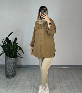 مانتو جین رنگی چشمه