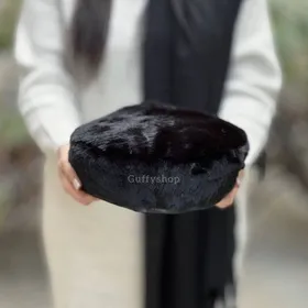 کلاه فرانسوی لبه چرم مشکی