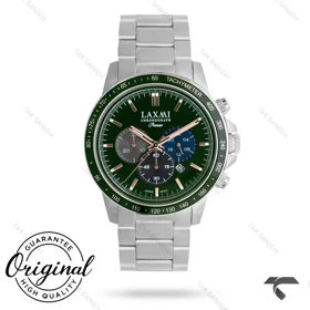 ساعت مردانه لاکسمی 8181-4 کورنوگراف سیلور صفحه سبز Laxmi-9327-G