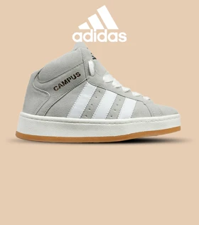 کفش کتانی نیم ساق مردانه و زنانه طوسی سفید ADIDAS Campus