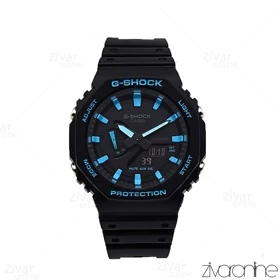 ساعت جی شاک GA2100 مردانه چند موتوره مشکی ایندکس آبی 105821