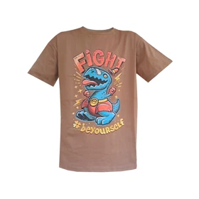 تیشرت آستین کوتاه پسرانه مدل PJ1124 رنگ قهوه ای