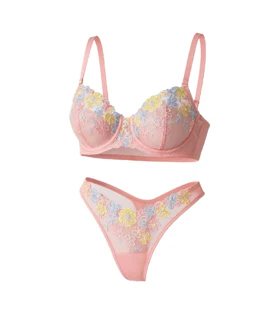 ست شورت و سوتین فنر دار ROSA کد 8509 گلدوزی
