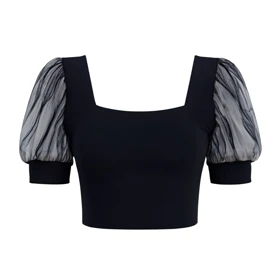 کراپ فانتزی مشکی برند پاپیلون کد 434