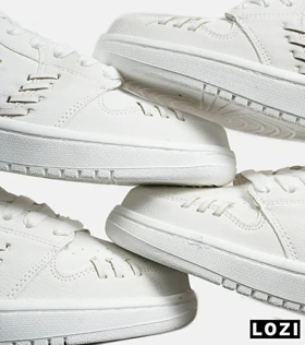 کفش کتانی مردانه و زنانه سفید NIKE jordan 1 low gold