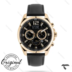 ساعت کرست مردانه 6270-4 صفحه مشکی بند مشکی Crest-10887-G