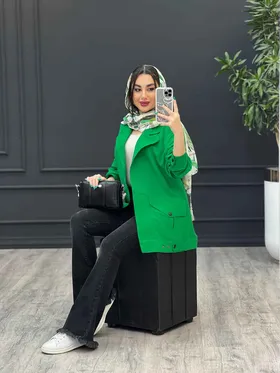 مانتو لینن جیب پاکتی بغل پاگن