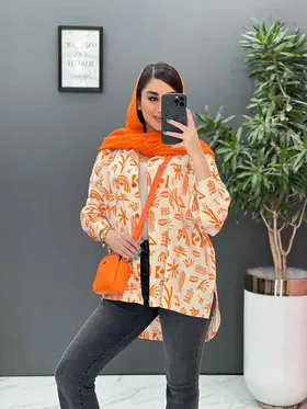 مانتو شومیزی لینن طرح دار سنتی