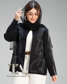 کت کوک دوزی پاپیون رنگ مشکی از کالکشن تابستان 1405