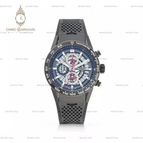 ساعت مچی تگ هویر کورنوگراف اسکلتون بند رابر مشکی Tag Heuer