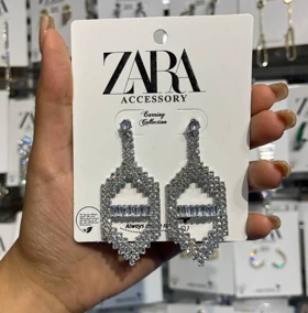 گوشواره استیل رنگ ثابت مارک زارا