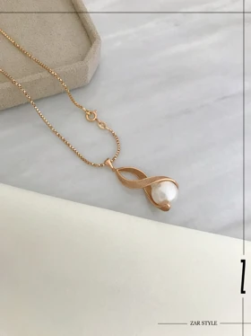 گردنبند رولباسی مارپیچ مروارید