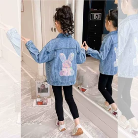 کت جین وارداتی دخترانه طرح خرگوش