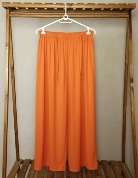 شلوار دامنی نخی (DL-1-7655) (نارنجی)