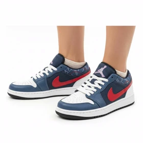 کتانی زنانه جردن وان سرمه ای قرمز