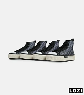 کفش اسنیکرزساق‌دار مشکی خاکستری Amiri Checkered