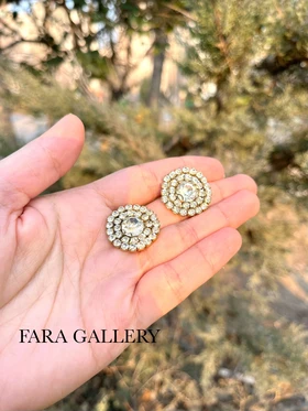 گوشواره نگینی گرد کد EF10