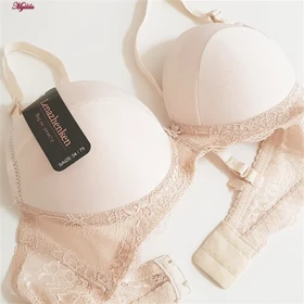ست شورت و سوتین اسفنجی زنانه لناژنکن مدل فنردار بند متحرک کرم کد 4854