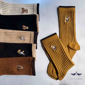جوراب ساق بلند کبریتی گلدوزی برند شایسته